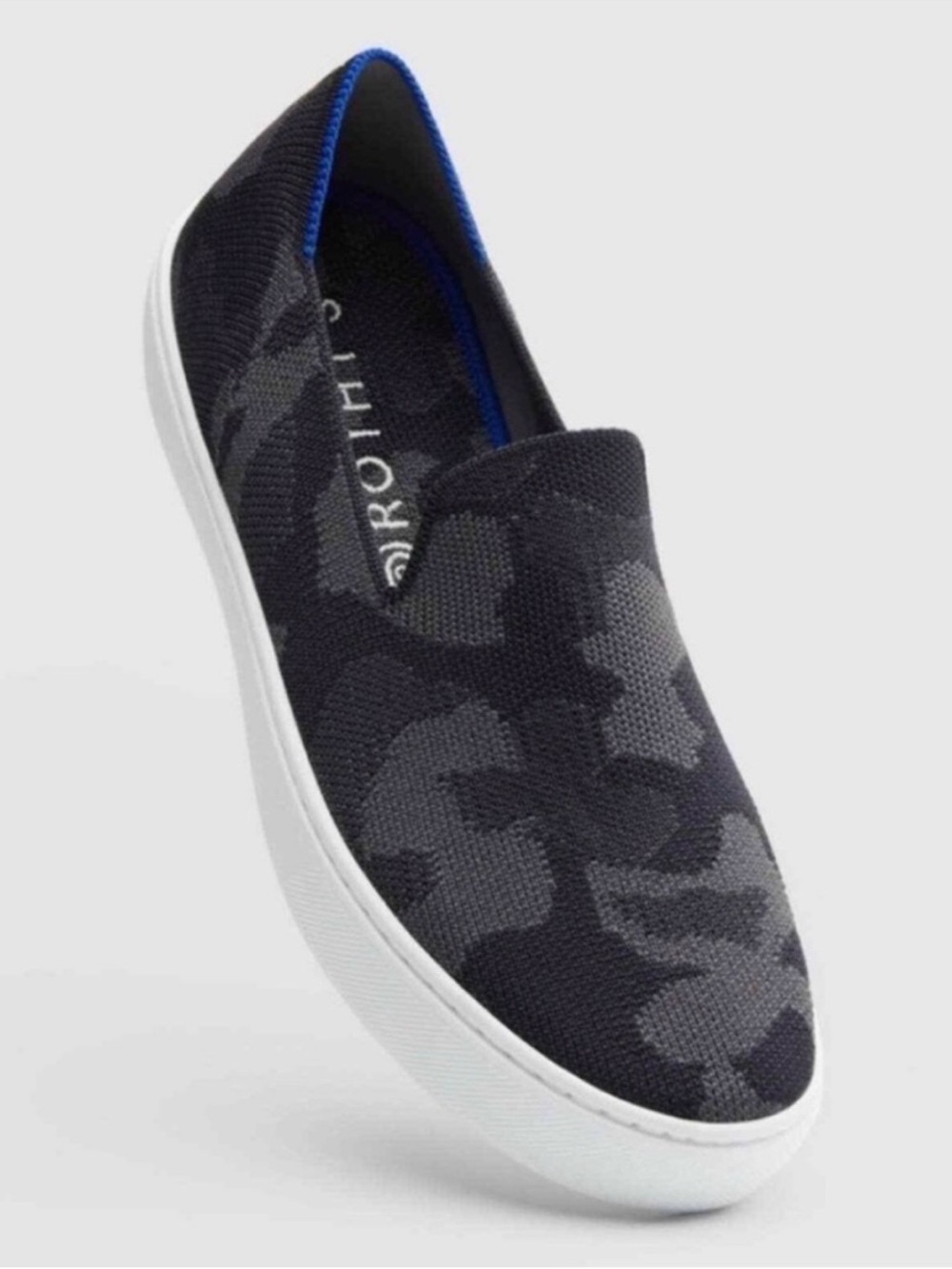 Rothy's Retired The Original Black & Gray Camo Knit Slip-On - Size 9.5